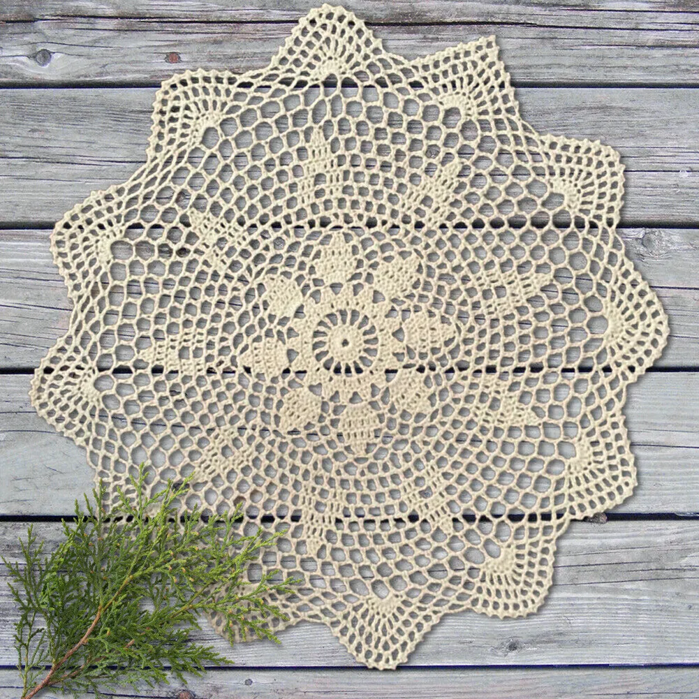 Brand New Doily Table Cloth Mat Round Table Cloth 40cm/15.74inch Cotton Countryside Vintage Crochet Doily Mats