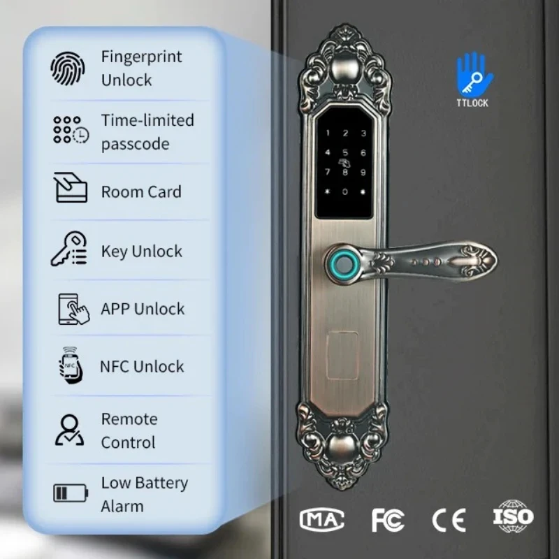 Competitive Price OEM&ODM TT Fingerprint Password Gold Handle Entry Hardware D30zm