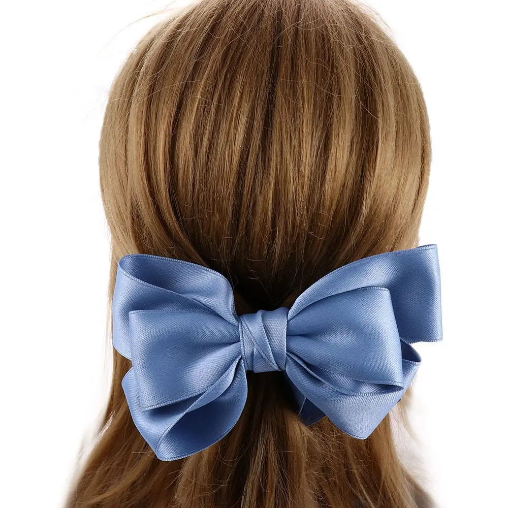 Elegant Sweet Korean Girls Women Vertical Clip Ponytail Holder Banana Clip Bow Hairpin