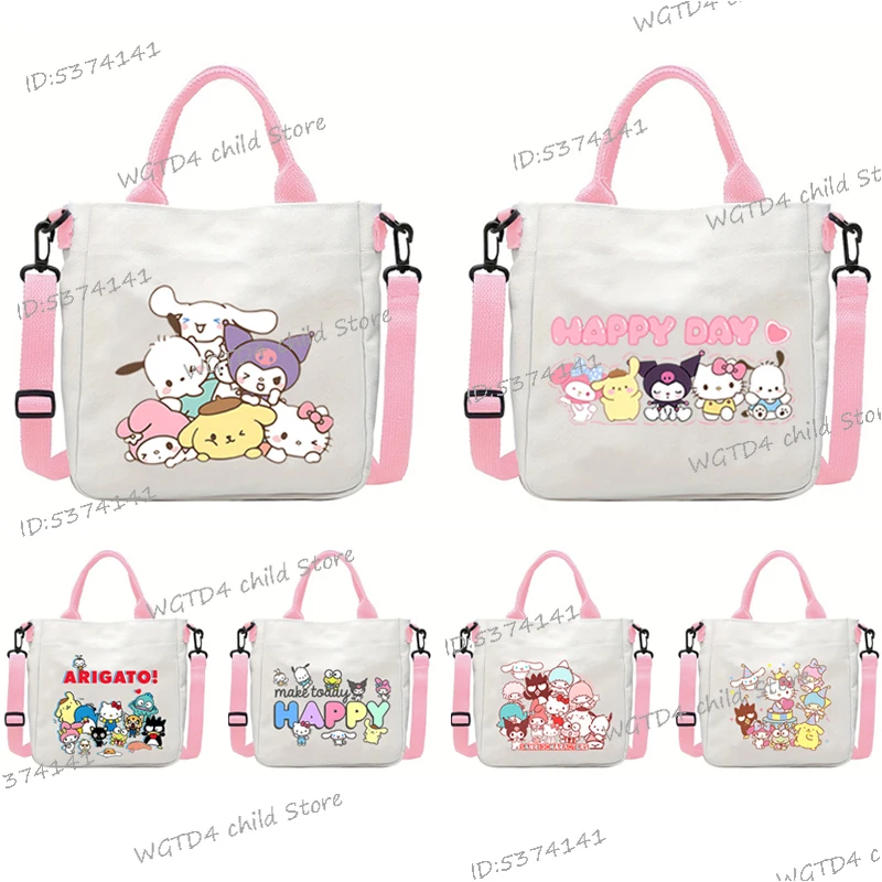

MINISO Sanrio Cartoon Kawaii Shoulder Bag Girl Women Hello Kitty Funny Gift Outdoor Travel Bag 2025 New Fashion Messenger Bag