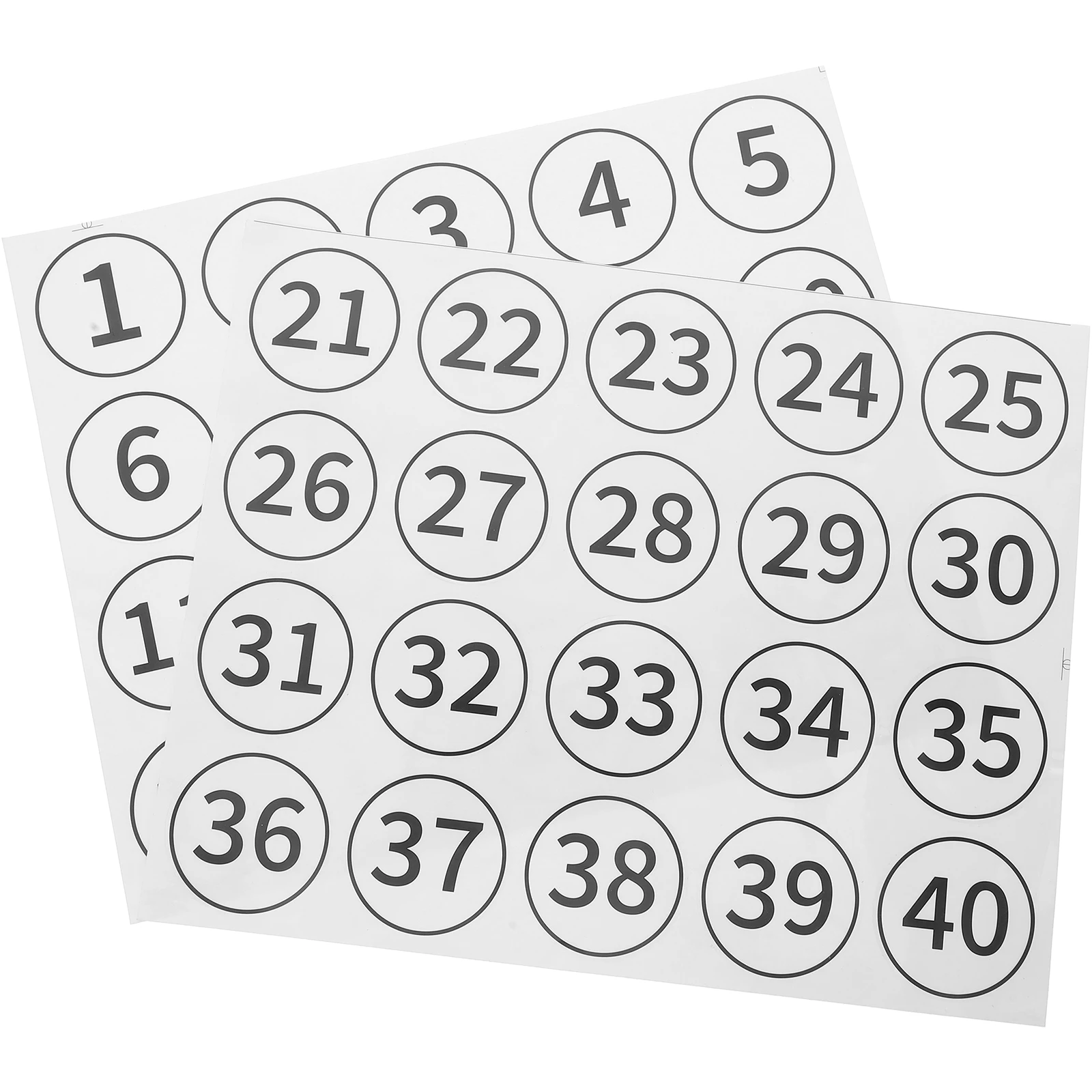 40pcs Number Stickers Small Clear PVC Self Adhesive Ideal for Office File Classification Warehouse Management Exhibition