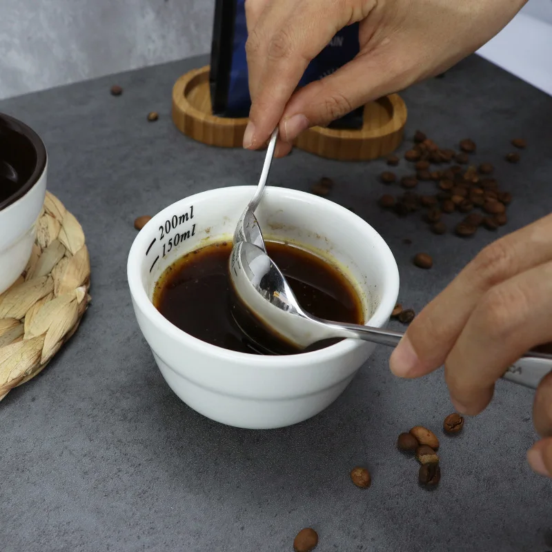 200ml Measuring Suit for Cupping Cup Ceramic Coffee Cup Coffee Evaluation Cup Professional Ceramic Coffee Cup Measuring Bowl