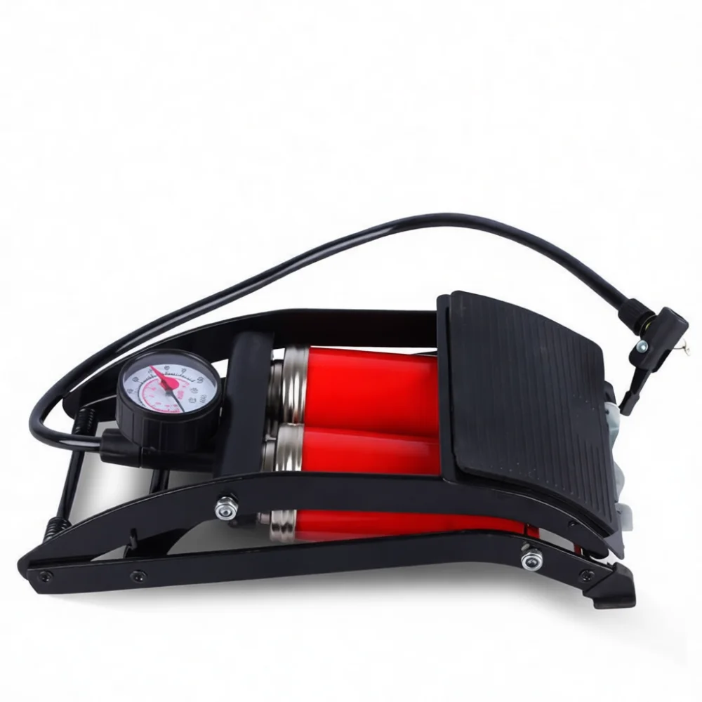 Portable High Pressure Foot Pump For Car Tire Bike Motorcycle Manual Air Inflator Double Floor Tooling