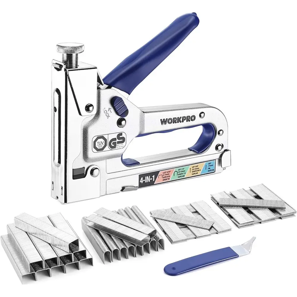

4-in-1 Multipurpose Staple Gun with 2000 Staples for Upholstery, Crafting, Carpentry, and Home Improvement