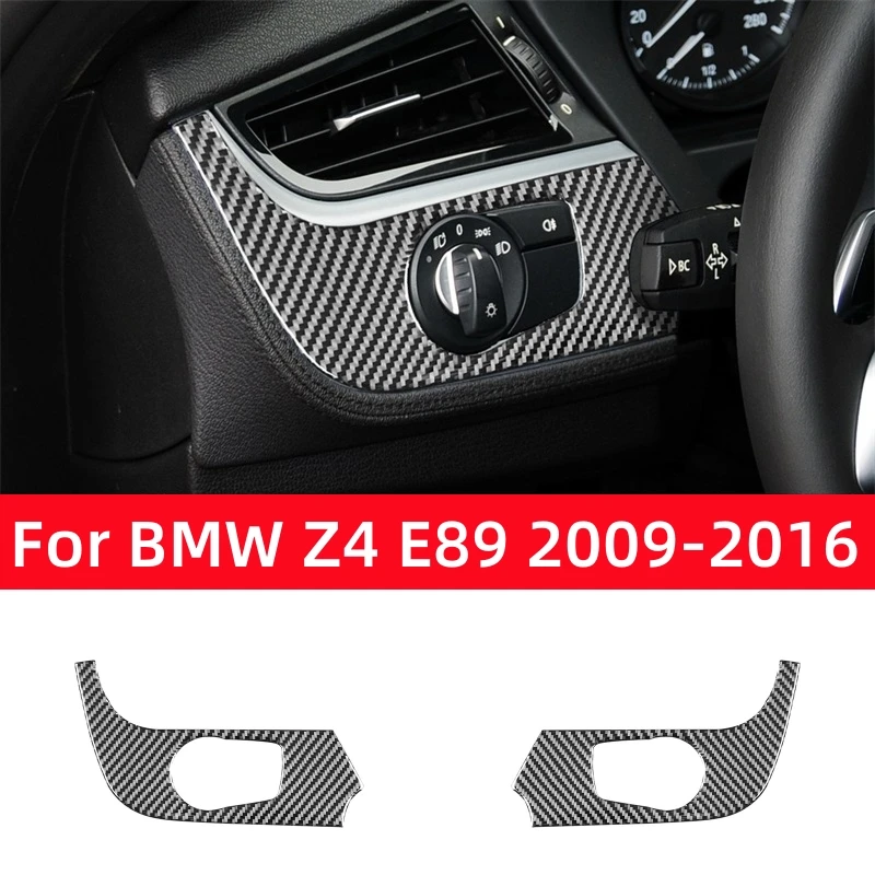 

For BMW Z4 Series E89 2009-2016 Car Accessories Carbon Fiber Interior Car Headlight Switch Trim Cover Frame Decoration Stickers