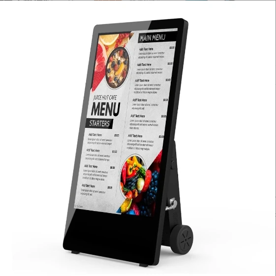 43 Inch Portable Waterproof Battery Digital Signage Outdoor LCD Screen 1800 Nit High Brightness Full Color Mall Display