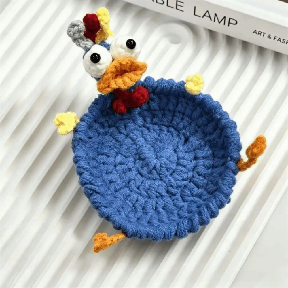 Handmade Crochet Craft Crochet Animal Coaster Soft Knitted Animal Shape Design Cute Cartoon Cup Mat Creative Cartoon Style
