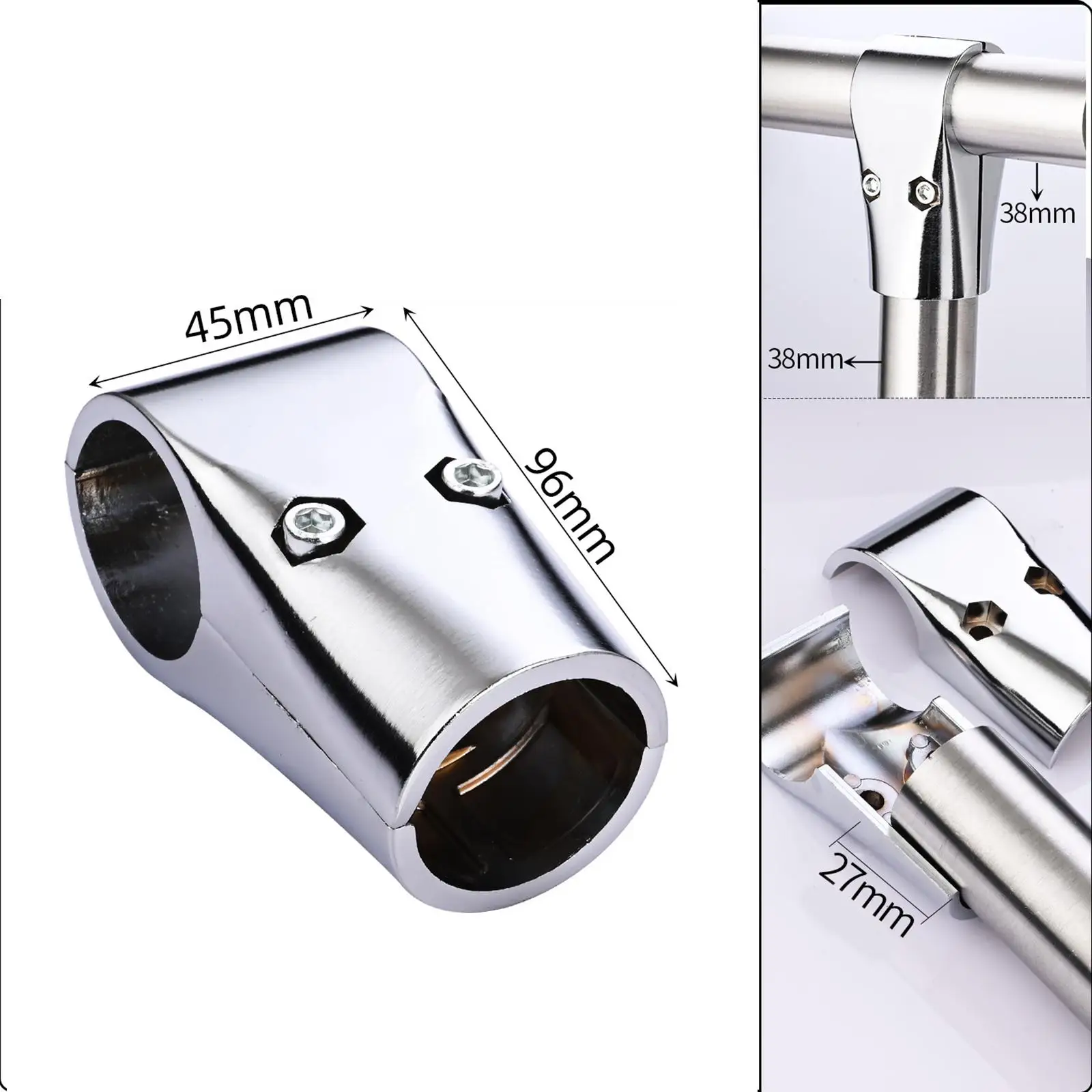 2 Way Pipe Connector Inner Dia 1.50inch Connection Portable Pipe Fitting Scaffold Tube Connector for Cabinet Shop Warehouse