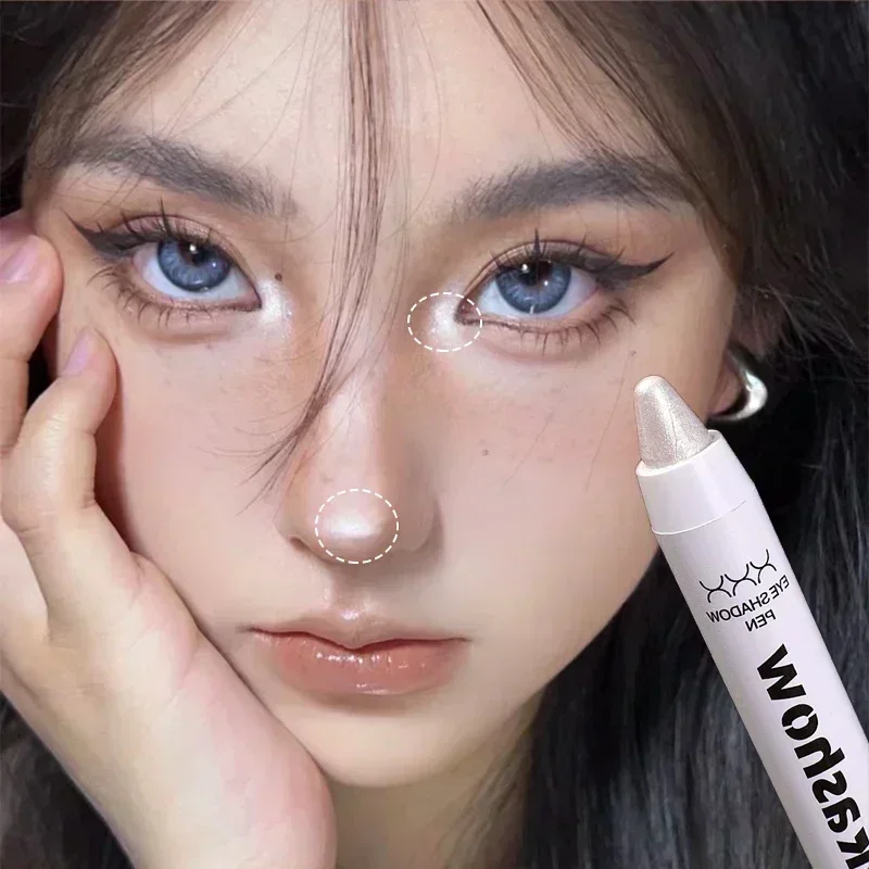 Brightening Lying Silkworm Highlighter Pen Pearlescent Matte White Sliver Eyeliner Lasting Smooth Eyeshadow Stick Facial Makeup