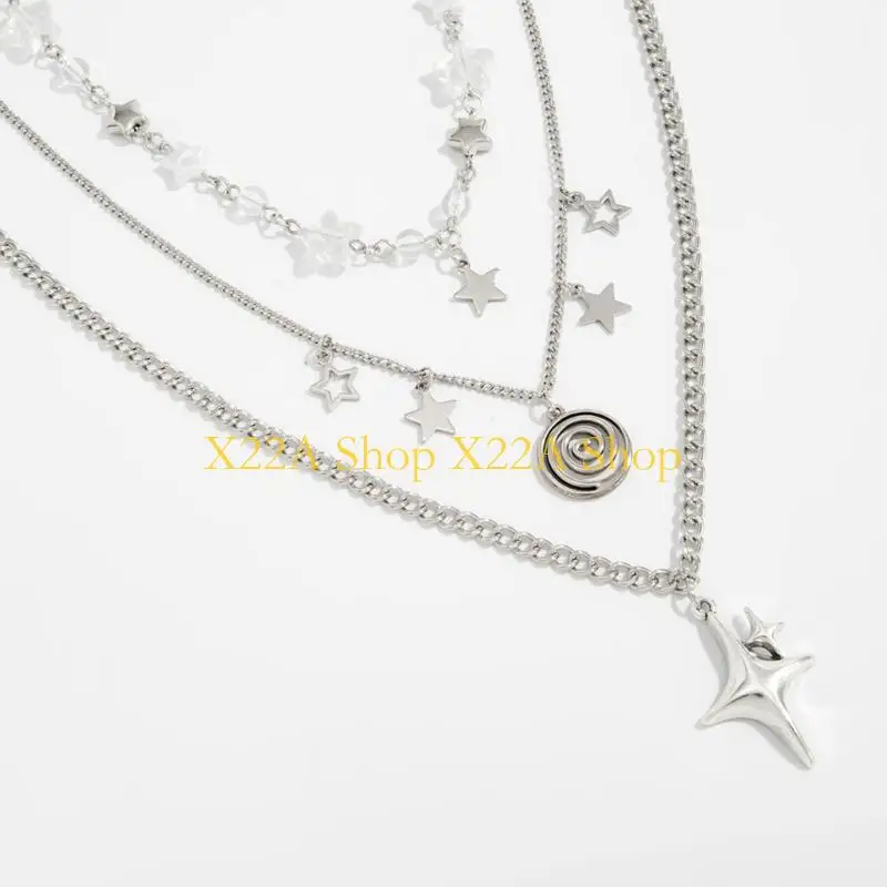 Unique Minimalist Y Necklace Adorned With Sparkly Star Accent Layering Neckwear