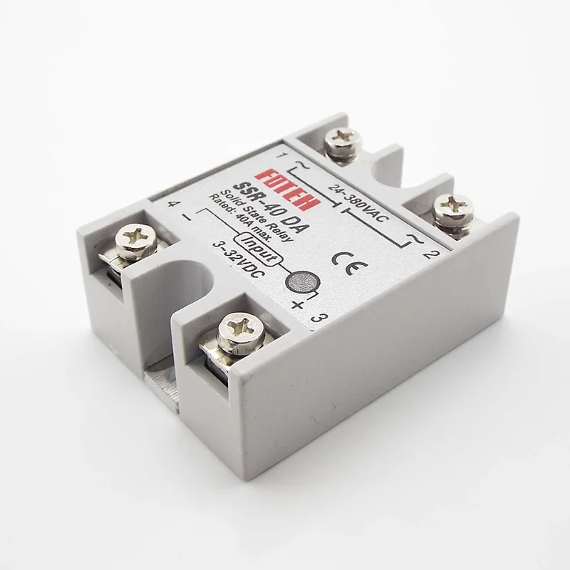 SSR-40DA 40A Solid State Relay Module 4-32V Input DC 24V 380V AC Output Power Supply Relays B1
