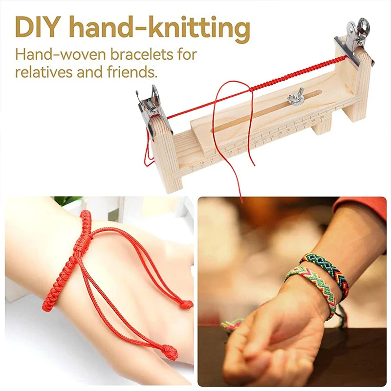 Wood Handmade Weaving Frame Bracelet Necklace Braider Fixed Frame Tools DIY Weaving Hand Rope Frame Jade Rope Auxiliary Supplies