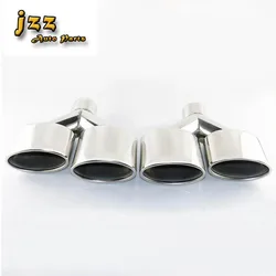 Stainless Steel Car exhaust tip 57mm interface Dual Outlet Exhaust Pipe Muffler Tailpipe Silver for W204 W211