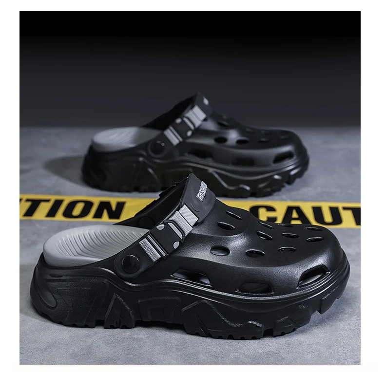 Herren- und Damen-Paar-Sommer-Outdoor-Rutschfeste, geruchshemmende, geschlossene Zehenpantoffeln, große Strand-Sandalen und Pantoffeln für – Detail 7