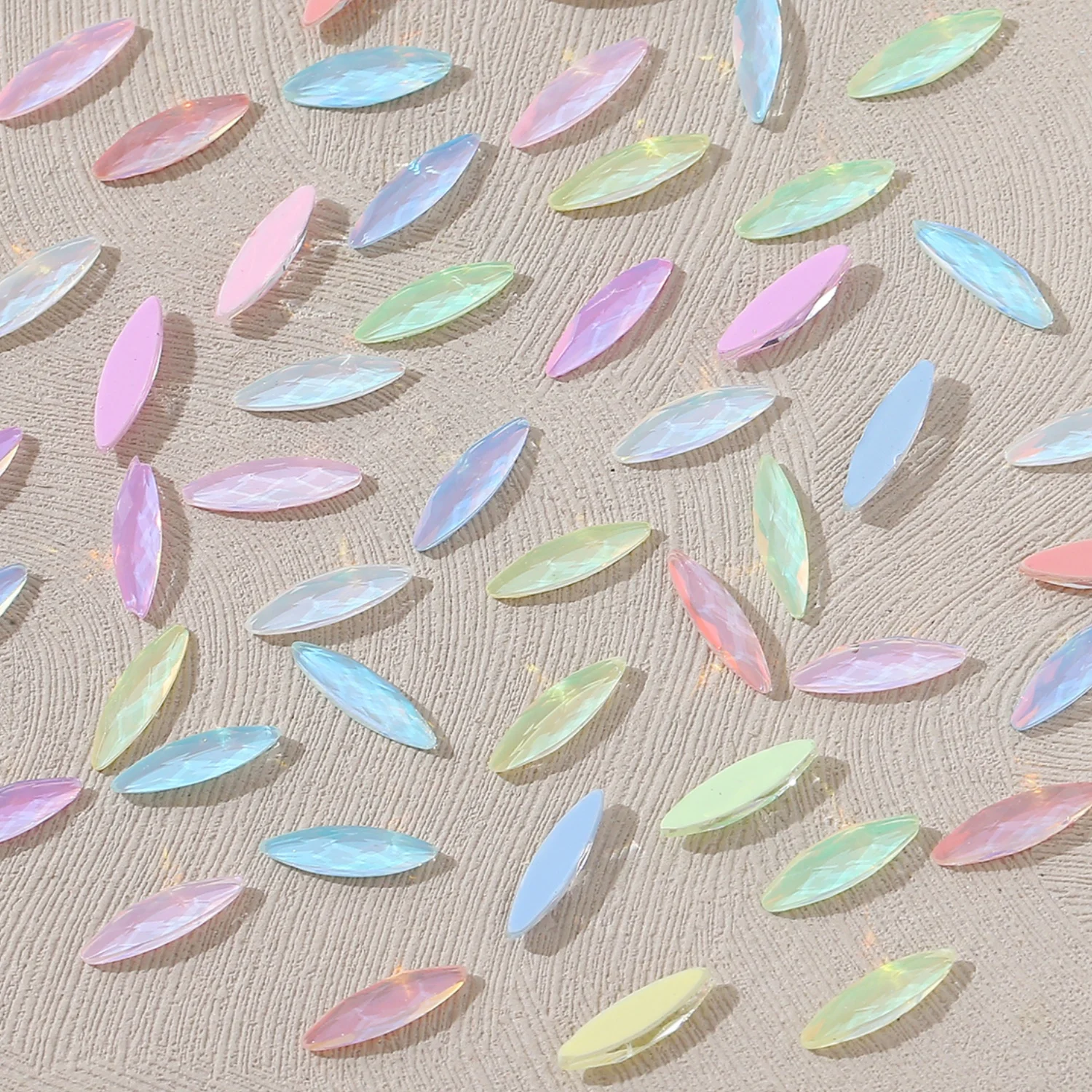 3x11mm Mocha Horse Eye Shape Wholesale Flat bottom Nail Art rhinestones Self-Adhesive Shiny Glass Crystal 3D Nail Decoration