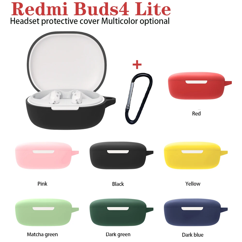 Redmi Buds4 Lite Case Shockproof Silicone Earphone Cover Solid Color hearphone Accessories box redmi Buds 4 Lite cover