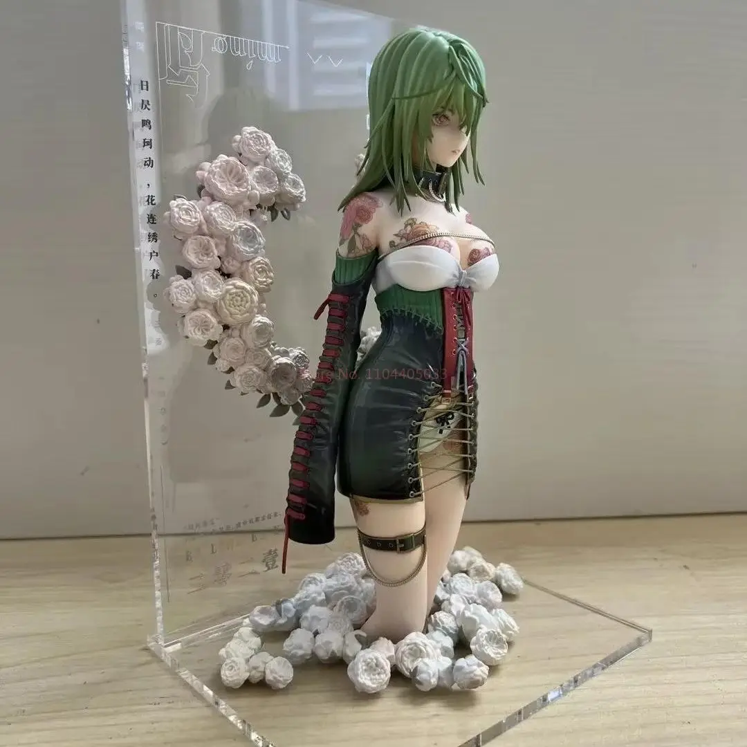 In Stock Anime  White Rose Rose Mingke Beauty Girl Kneeling Position Handheld Case Model Ornament Domestic Peripherals Gift Toys