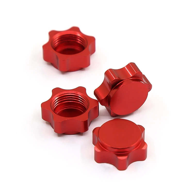 4Pcs Aluminum Wheel Hub Cover Anti-Dust Cover 17Mm Hex Nut For 1/8 RC Car