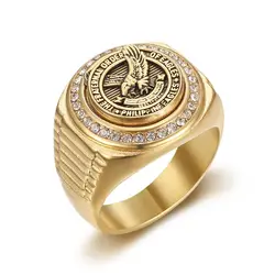 Fashion Men Ring Domineering Philippines Eagle Animal Stainless Steel Ring Anniversary Birthday Wedding Banquet Party Jewelry