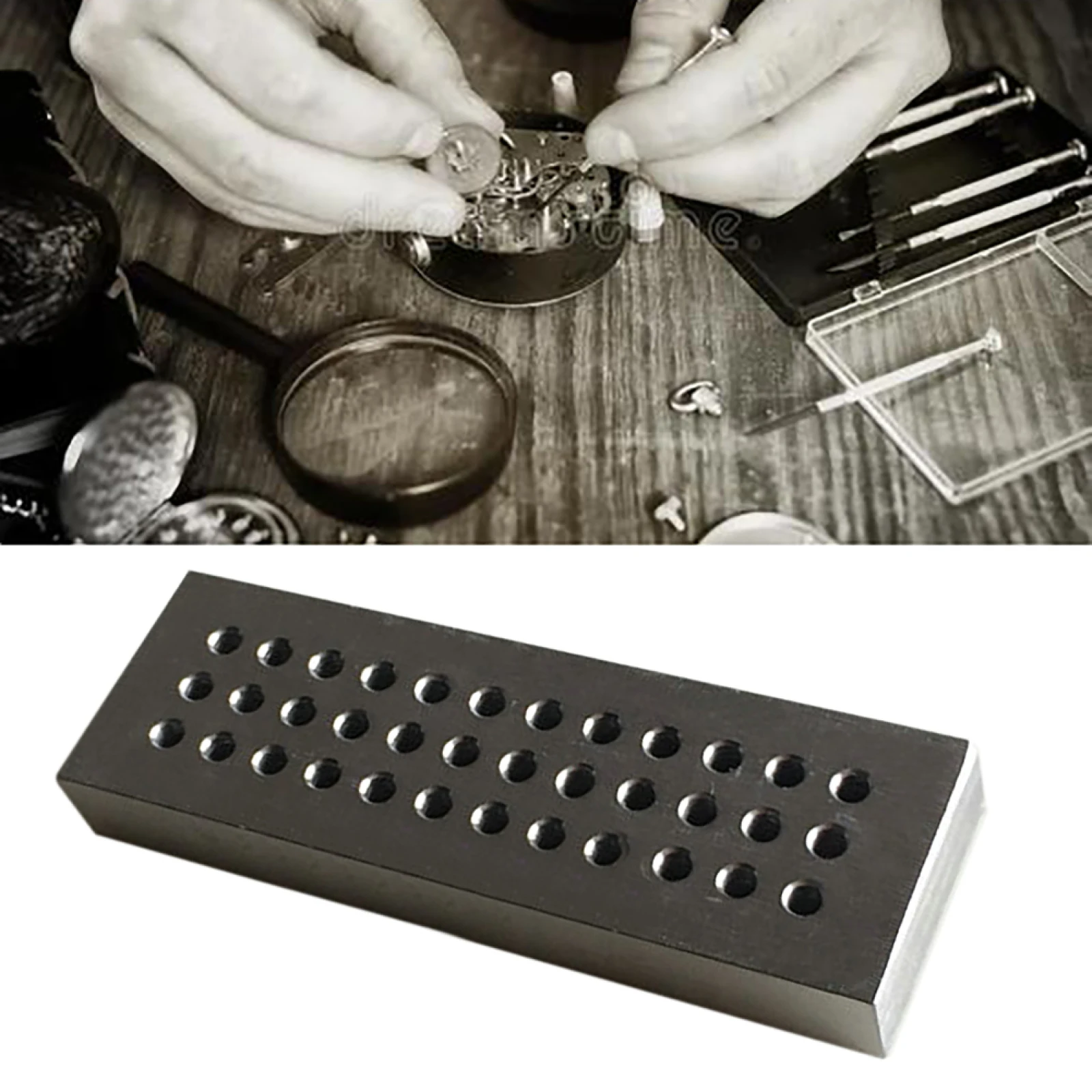 8724A Watchmakers Tools Riveting Stake in Steel w/ 36 Hole Diameter 0.5mm-2.5mm Watch Repair Tool Accessoriers