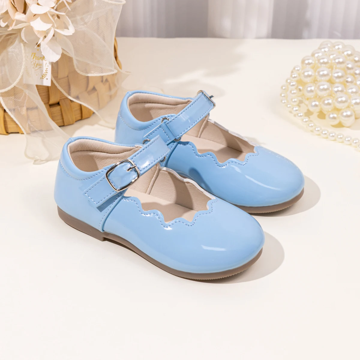 

Girls' Leather Shoes 2025 Spring/Autumn New Simple Round Toe Kid's Princess Shoes Shallow Mouth Children's Shoes 21-30