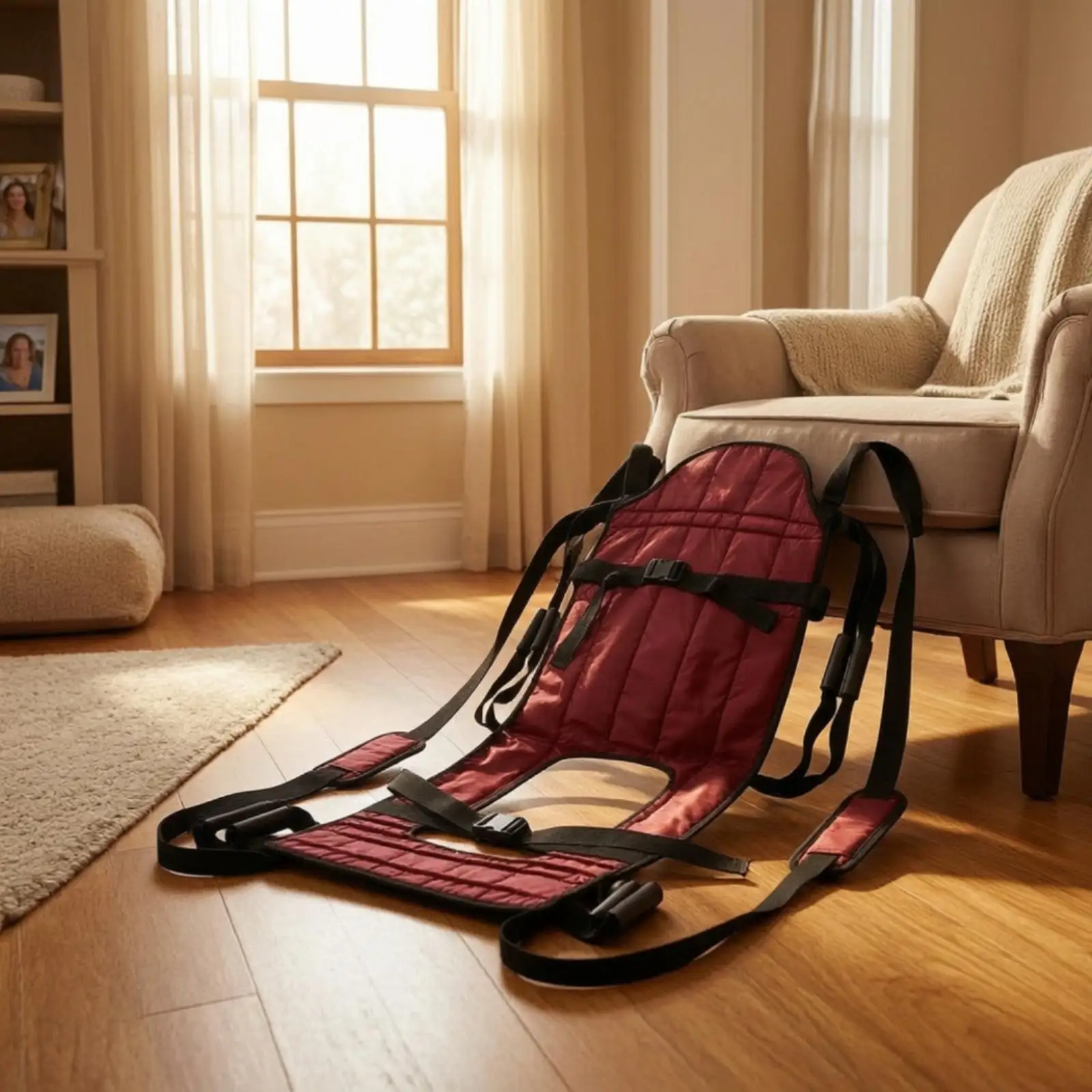 Patient Transfer Patient Support Harness Chair Portable Transfer Patient Support Harness with Backrest Padded Medical Equipment