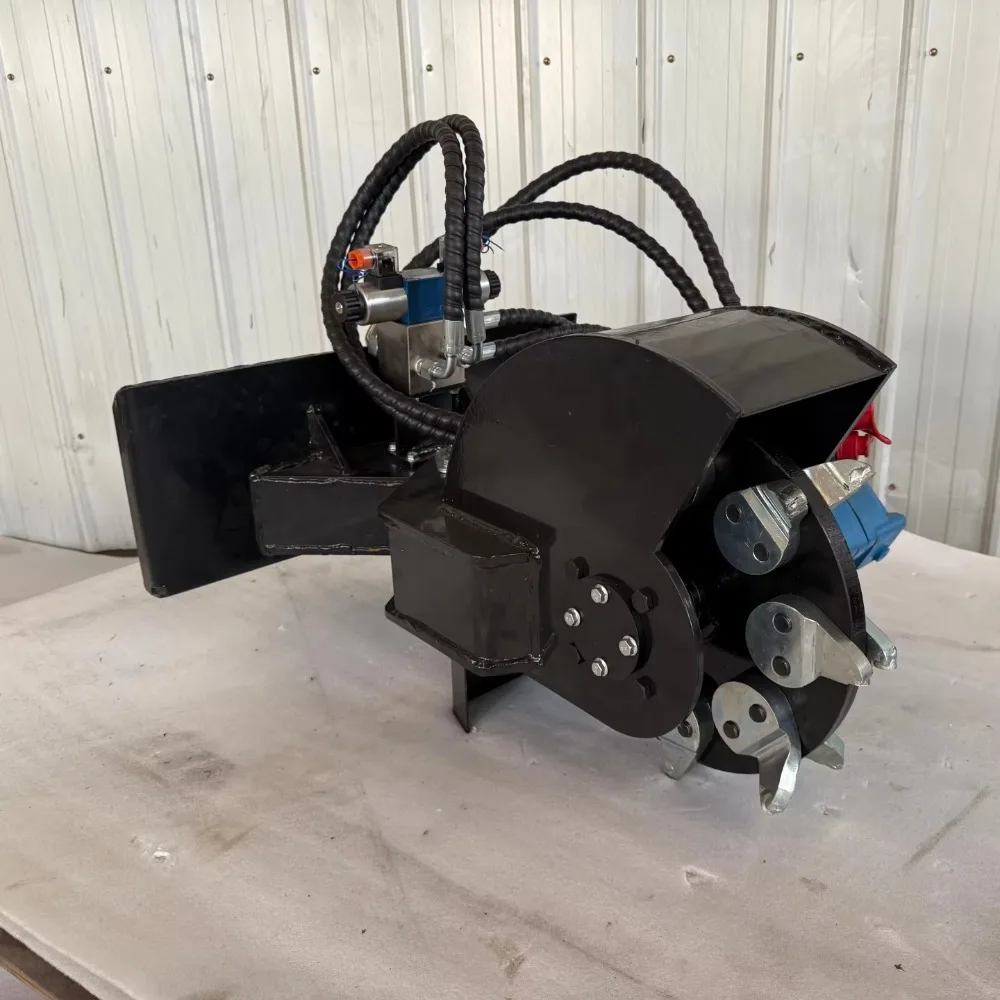 Skid Steer Loader Tree Stump Grinder Machine Attachment Hydraulic Swing Stump Grinder for Forest Land Clearing Work
