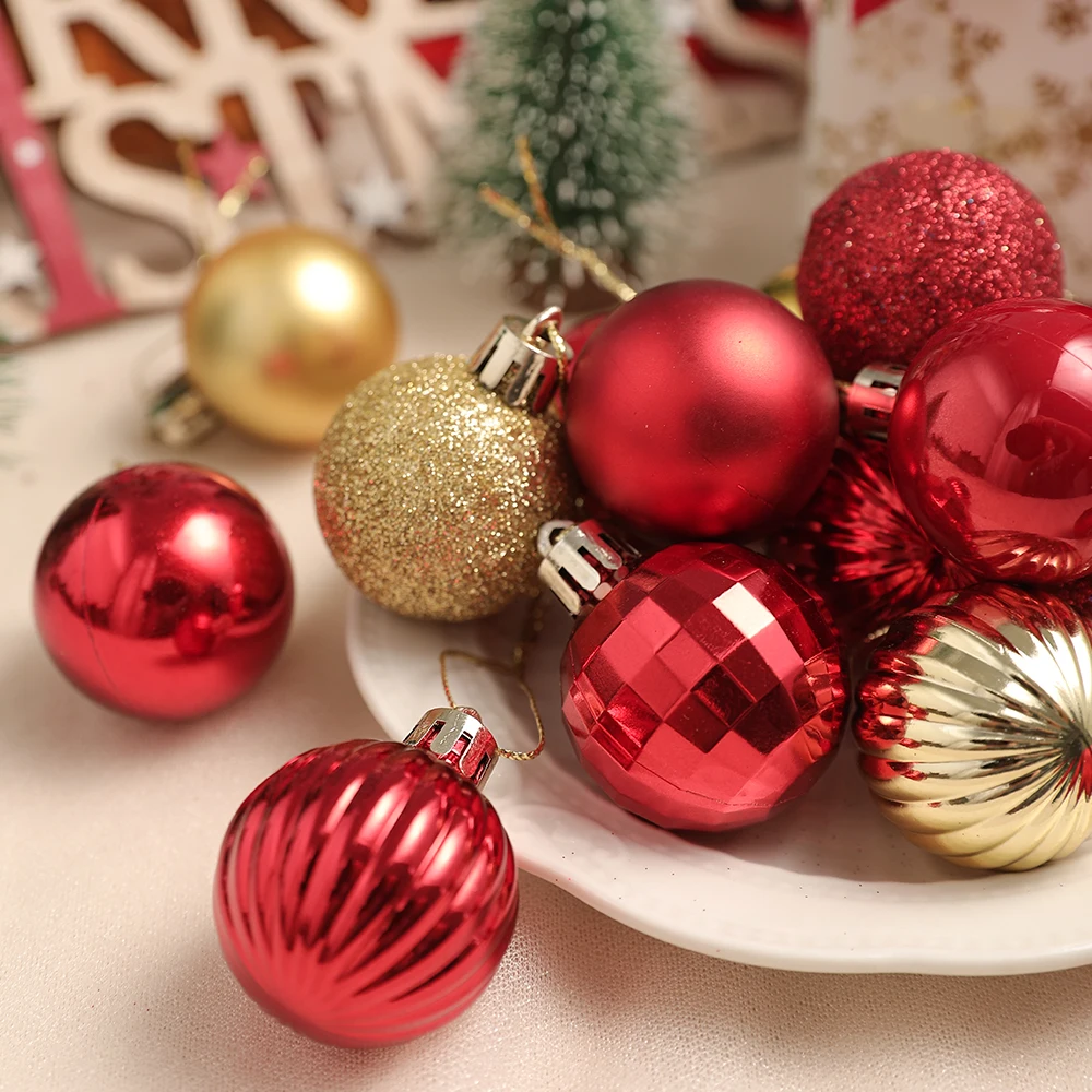 36 قطعة 3/4 سنتيمتر كرات عيد الميلاد شجرة عيد الميلاد الديكور الحلي للمنزل ديكور 2025 السنة الجديدة نافيداد قلادة الكرة اكسسوارات