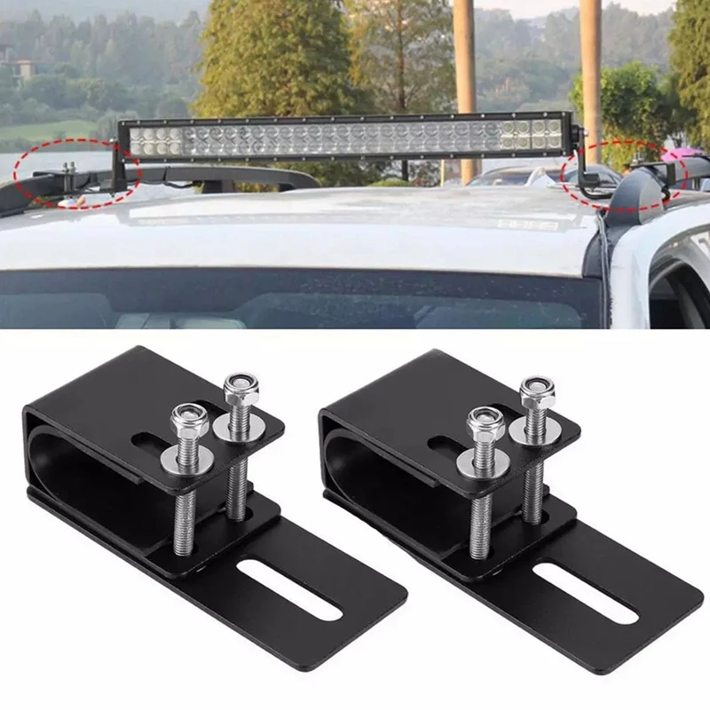 1Pair Car LED Light Bar Mounting Bracket Offroad Auto SUV Roof Luggage Rack Mounting Bracket Work Lamp Stand Holder