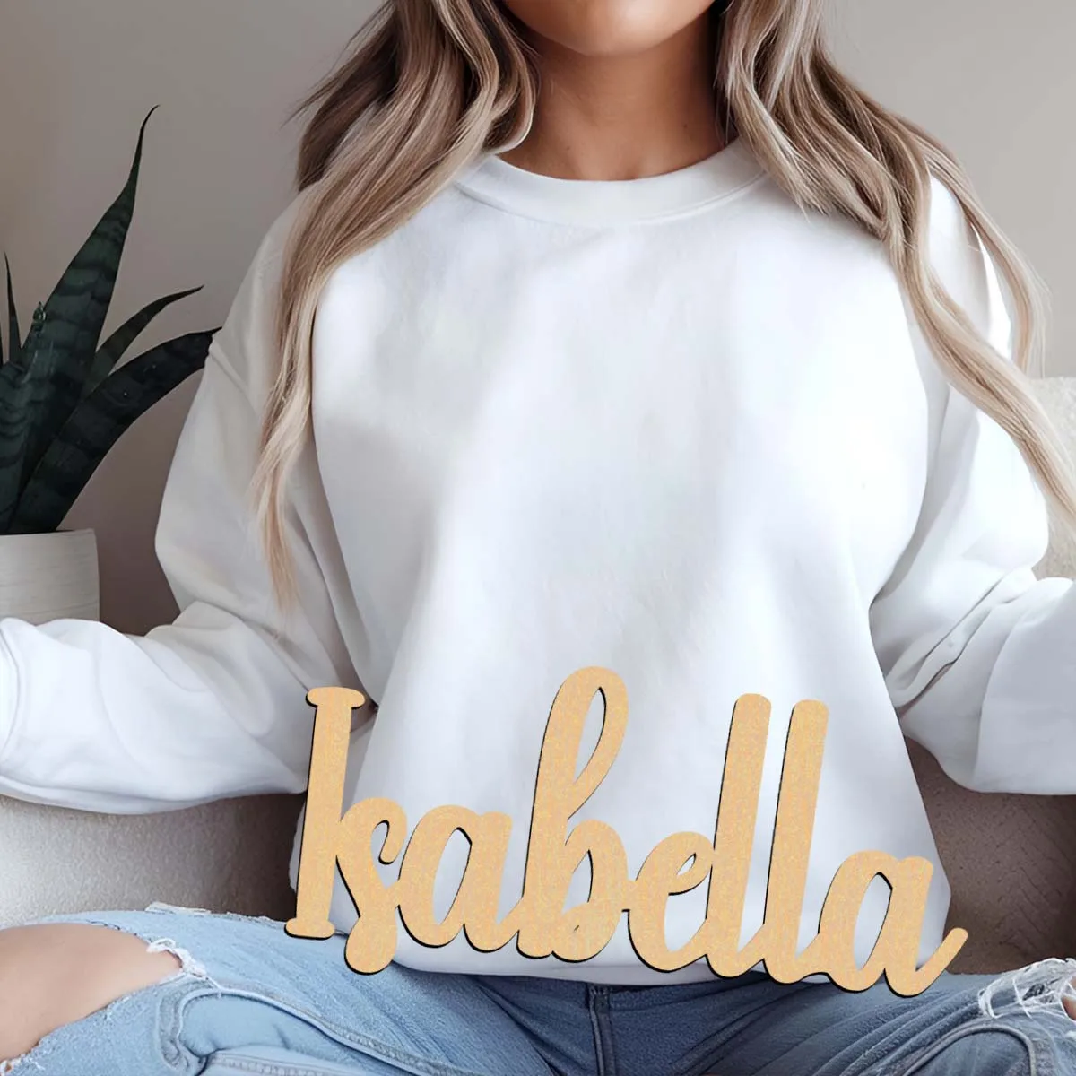 1pc Diy Isabella example Customized Name Wooden Decor Laser-Cut Sign Wood Material Wall Mounted Decorative Plaque for Bedroom