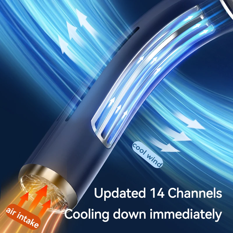 جديد في الهواء الطلق قوي معلق الرقبة تكييف الهواء مروحة أشباه الموصلات تبريد الرقبة مروحة نماذج قابلة للشحن مروحة الرقبة المحمولة