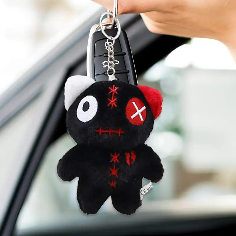 Porte-clés animal en peluche, extraterrestre, gros œil, pendentif chat, sac à dos, mignon, pendentif beurre, breloque pour petite amie