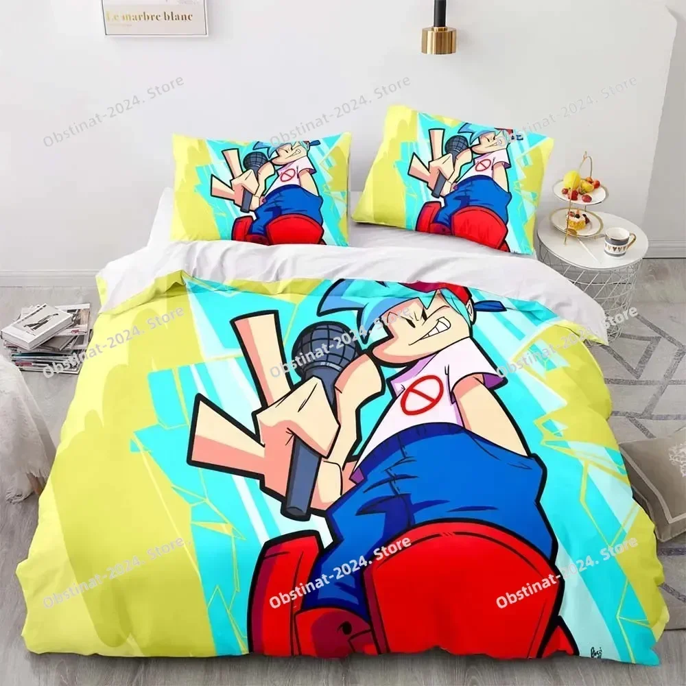 2025 3D Print Friday Night Funkin Bedding Set Single Twin Full Queen King Size Kawaii Bed Set Aldult Kid Bedroom Duvetcover Sets 4