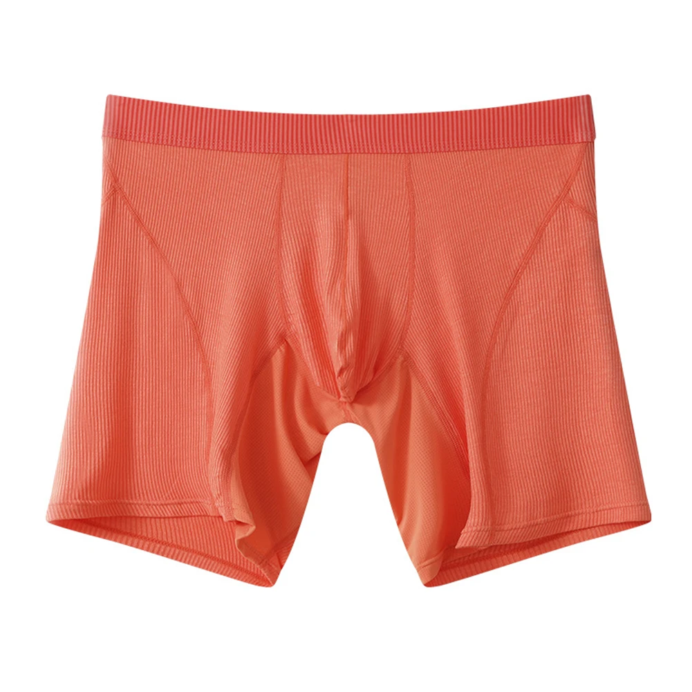

Breathable Anti Ride Up Athletic Boxer Shorts Sports Undies Long Leg Underwear Men Ice Silk U Convex Pouch Extend Length Boxers