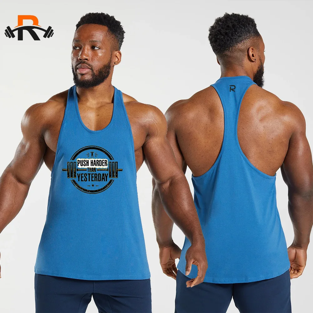 Muscle Tank Top Mens Bodybuilding Tank Top Gym Clothing Y Back Fitness Sleeveless Tank Top Exercise Shirt Weightlifting Singlet