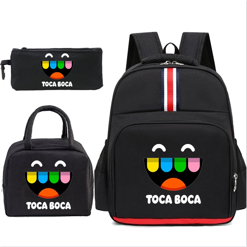 3Pcs Toca Life World Children Backpack With Lunch Bag Pencil Case Set Backpack Boy Girl Bookbag High Quality Students Backpack