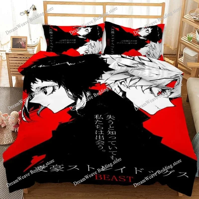 

Bungo Stray Dogs Tales of The Lost Bedding Set Cartoon Anime Set Adult Kid Bedroom Duvet Cover Sets 3D Print Kawaii Anime