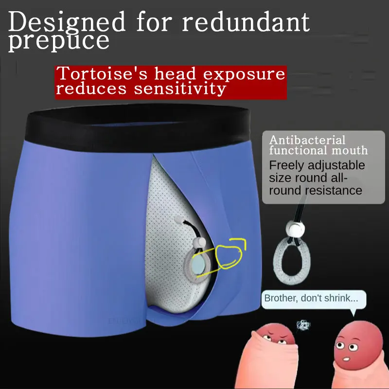 U Convex Boxer Sissy Panties Gay Underpants Big Pouch Boxershorts Penile Hole Briefs Male Large Bag Underwear Men Pantaion Thong