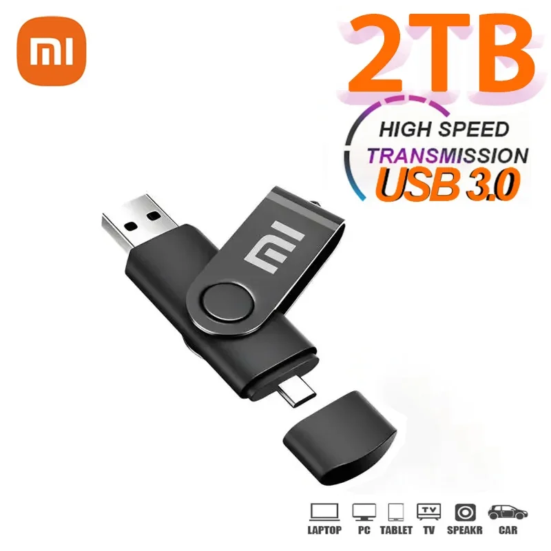 Disco Xiaomi-U com Interface Tipo-C, Celular, Computador, Transmissão Mudo, Memória USB Portátil, 3.0, 256GB, 128GB, 512GB, 1TB, 2TB