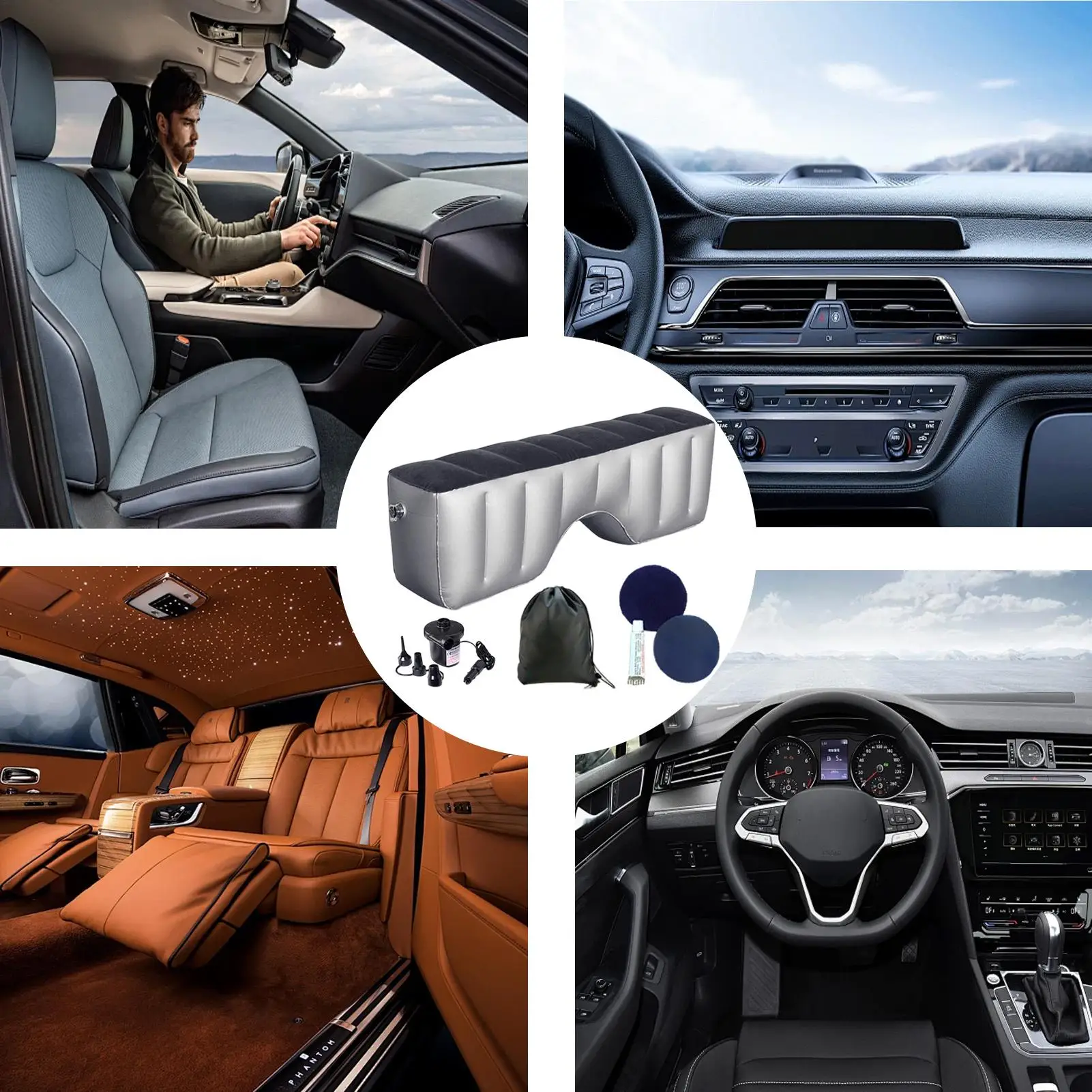 

Back Seat Gap Filler For Dogs Comfort Inflatable Seat Gap Filler Automobile Accessories For SUV Leg Filling Foot Rest Pet Travel