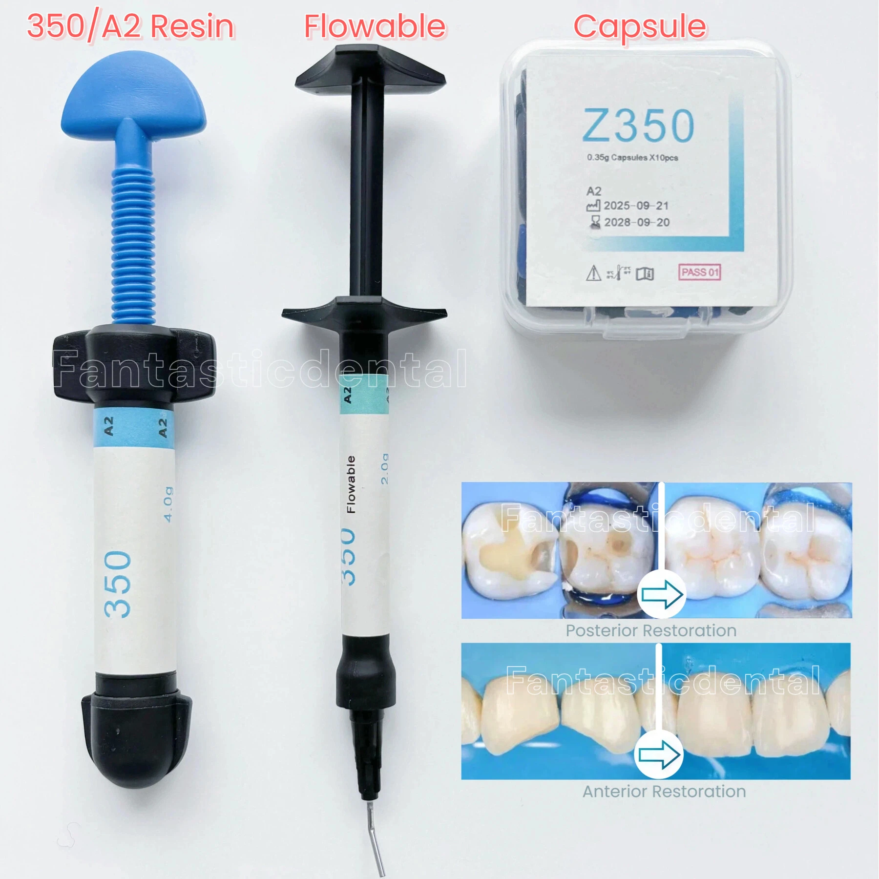 

3 типа стоматологическая 350 A2 композитная смола капсула смола струящаяся смола универсальная восстановленная светоотверждаемая передняя задняя восстановление