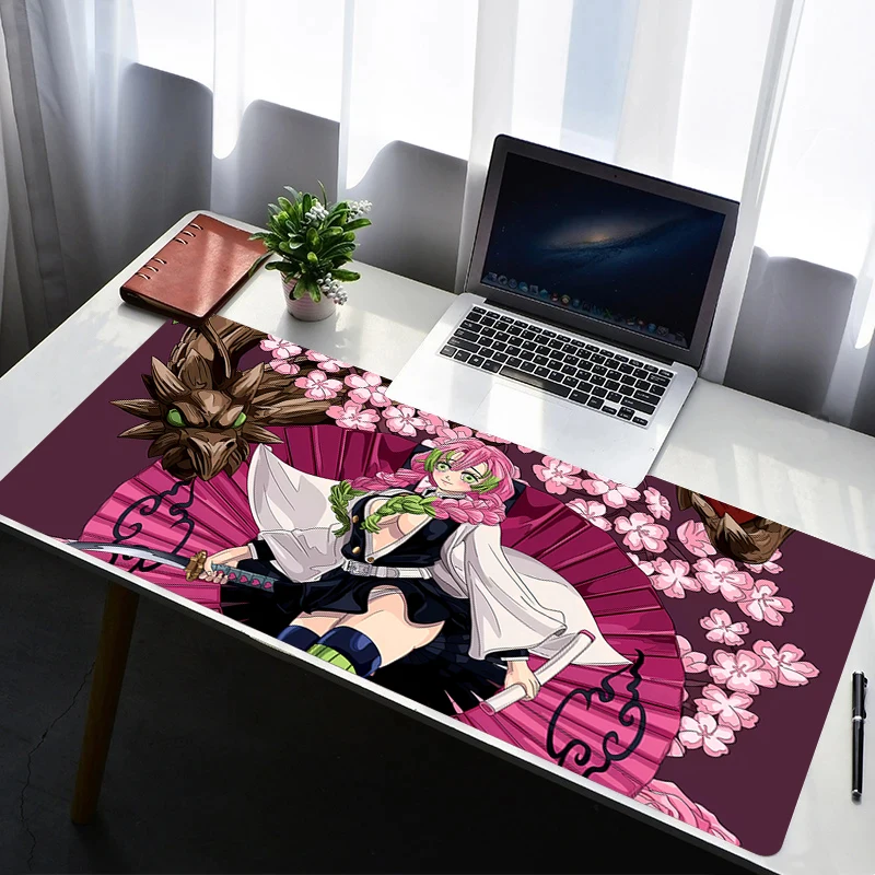 Mouse Pad Computer Gaming Accessories Mousepad Rubber D-demon Slayer Kanroji Mitsuri Extended Desk Mat Laptop Gamer Keyboard Pad