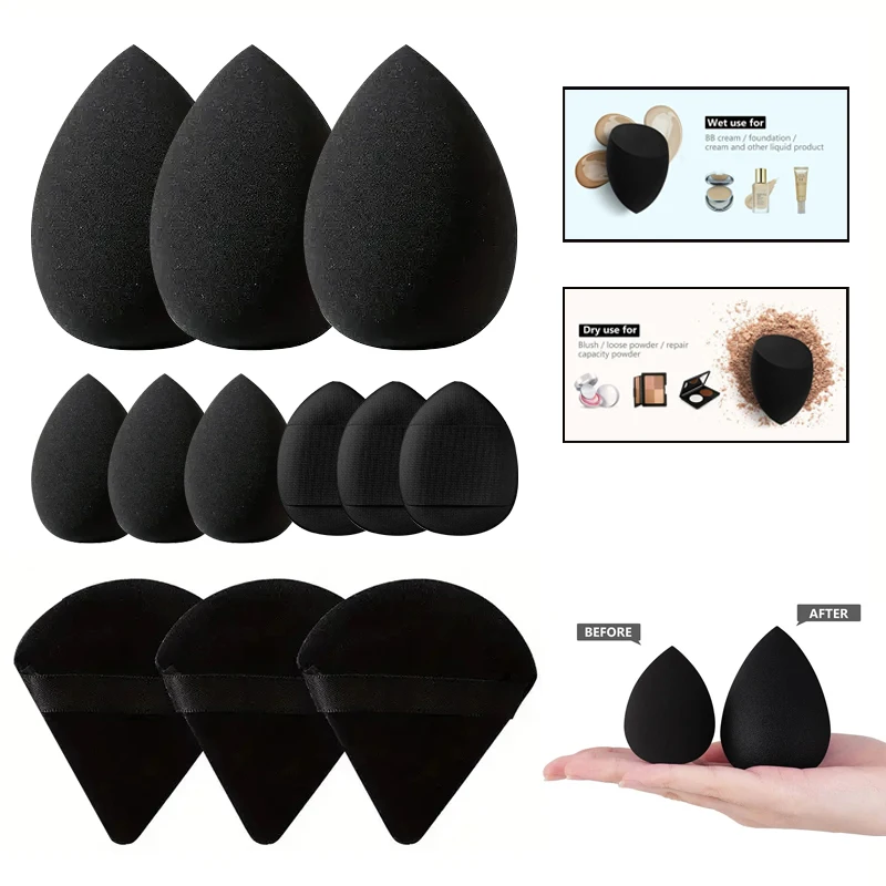 12 Stuks Cosmetische Puff Make-Up Spons Blender Schoonheid Ei Zachte Foundation Sponzen Poederdeeg Vrouwen Make-Up Accessoires Schoonheid Tools