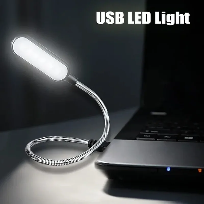 Luces LED USB para libros, Mini luz nocturna Flexible, luz de lectura portátil para PC, ordenador portátil, Notebook