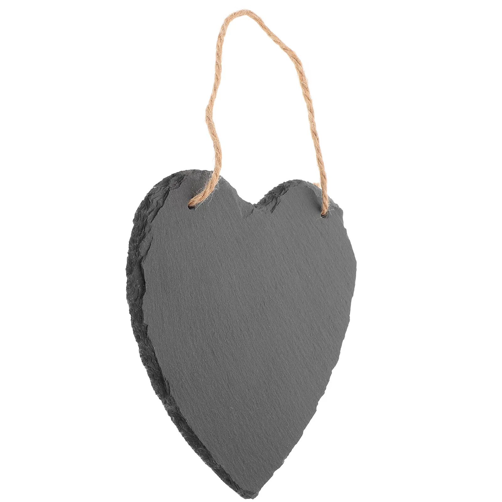Heart Shaped Slate Label Tags Natural Stone Hanging Plant Markers Garden Sign Price Tag Food Menu Chalk Writeable Slate Hanger