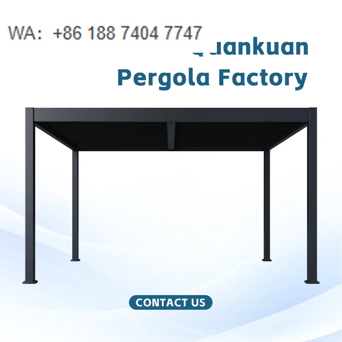 Outdoor Fully Automatic Electric Aluminum Louvre Motorized Pergola with Lights Wasserdicht Tent 5x3 3x4m