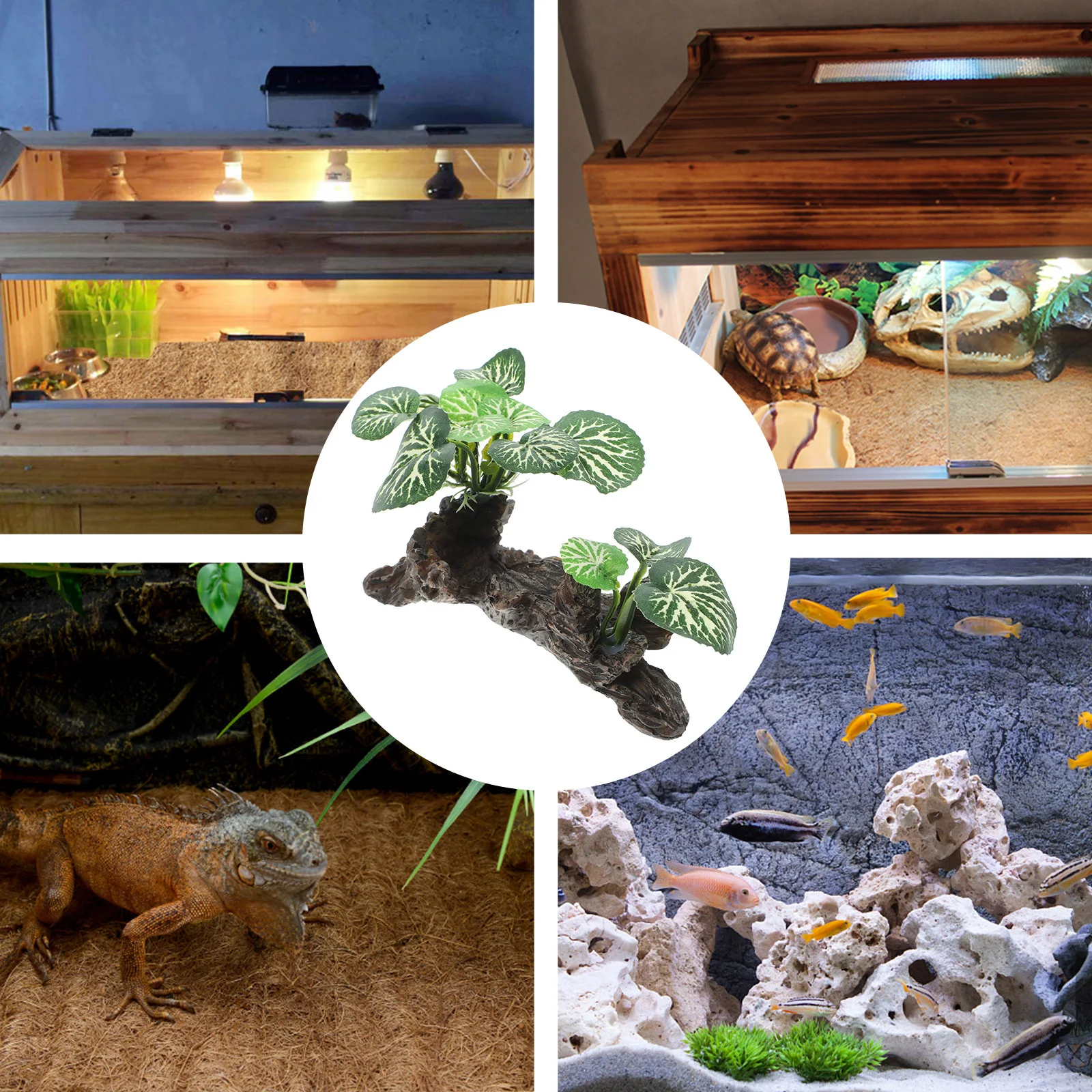 

Rainforest Simulation Plant Decoration Lifelike Reptile Tank Plant Aquarium Landscaping Ornament Terrarium Supplies