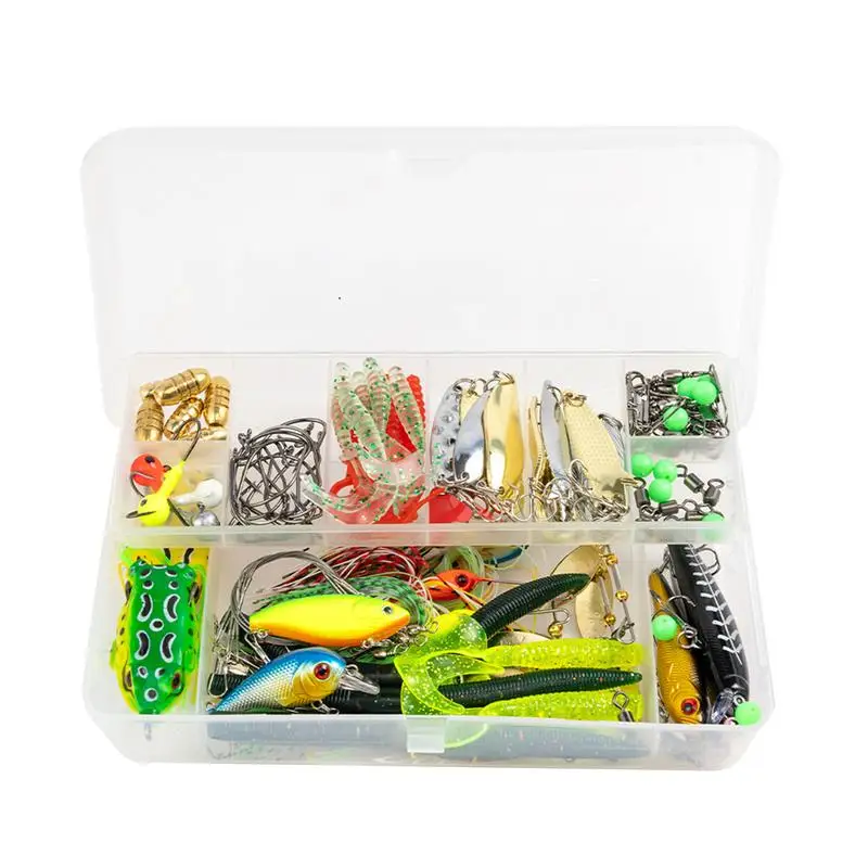 

Fishing Lures Set Of 97 Realistic Fishing Baits And Lures Bass Lure Kit Portable Artificial Fishing Baits Fishing Tackle Kit For