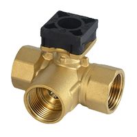 DN25 Brass Valve Body 3 Way BSP thread with middle connector ISO5211 standard F03 used for Electric motorized Actuator