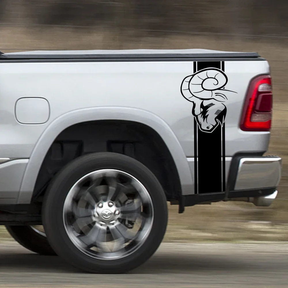 Car Stickers Pickup Bed Side Kit Styling Decor Decal Truck Vinyl Cover Auto Accessories For Dodge RAM 1500 2500 3500 Rebel TRX view 2
